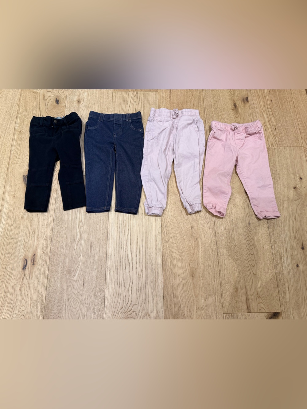 Bundle 18-24m girls pants- Black, Navy, Light Pink, Pink